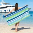 thumbnail image 1 of OCCOA Large Rectangular Microfiber Beach Towel 30x60 Inch, Double Sided Velour Quick Dry Soft Absorbent Thick Bath Towel Sand Free for Travel Pool Swimming Outdoor Use,E, 1 of 6