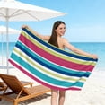 thumbnail image 1 of OCCOA Large Rectangular Microfiber Beach Towel 30x60 Inch, Double Sided Velour Quick Dry Soft Absorbent Thick Bath Towel Sand Free for Travel Pool Swimming Outdoor Use,C, 1 of 6