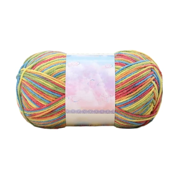 OCCOA Milk Cotton Tie Dye Yarn for Knitting Crochet, 175 Yards Thick Wool Yarn for Blanket, Soft Multicolor Knitting Yarn for Adults ,Multicolor