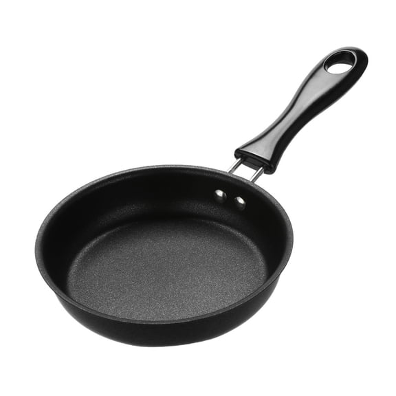 OCCOA Non-Stick Pancake Omelet Mini Fry Frying Pan 12cm, Small Cookware for Eggs Pancakes, Dishwasher Oven Safe Iron Pan, Black