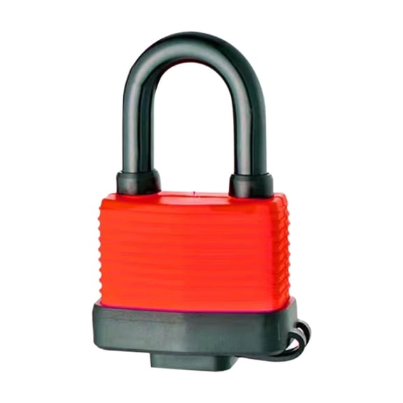OCCOA Outdoor Rainproof Rustproof Padlock, Stainless Steel Shielded Lock with Brass Cylinder, High Security for Gate Shed Storage, Orange
