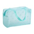 thumbnail image 1 of OCCOA PVC Floral Toiletry Bag for Women Large Capacity Waterproof Travel Makeup Bag with Handle Hanging Cosmetic Organizer for Vacation Business Trip Gym, Green, 1 of 6
