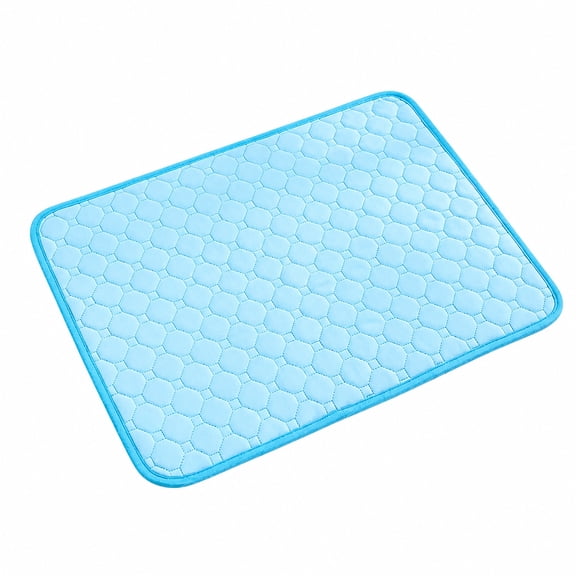 OCCOA Pet Chilling Mat Ice Silk Cooling Sleeping Pad for Dogs Cats, Summer Heat Prevention Cool Rest Mat, Non-slip Waterproof Durable, Blue
