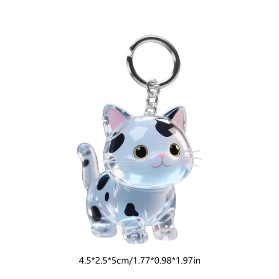 OCCOA Pet Hair Keepsake Box Keychain for Cats and Dogs Memorial, Transparent Pendant Locket for Pet Fur Remembrance, Mini Storage Container, C