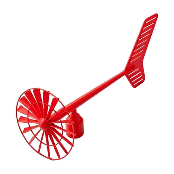 OCCOA Plastic Mini Wind Vane Windmill Ornament Small Weather Direction Indicator for Garden Pot Planter Balcony Landscape Decor, Red