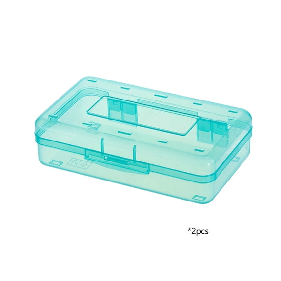 OCCOA Plastic Transparent Pencil Box Large Capacity Multi Functional Storage Case for Art Supplies Markers Erasers Rulers Drop Resistant Lightweight, Mint Green