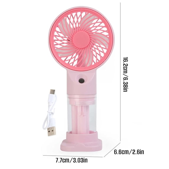 OCCOA Portable Misting Handheld Fan Mini Rechargeable 6.4in, Spray Cooling Personal Water Mist Desk Fan, Summer Outdoor Travel Office, C