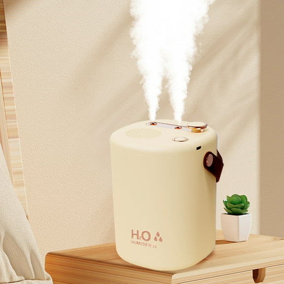 OCCOA Portable Noiseless Aroma Diffuser with Flame Effect, 2000ml Ultrasonic Oil Diffuser for Home Office Yoga, Auto Shut Off Humidifier 25dB Quiet,Beige