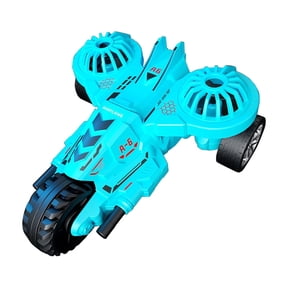 OCCOA Push Sliding Stunt Car Toy with Cool Appearance and Rotating Propellers, Inertial Drive Model Vehicle for Entertainment, No Battery Needed, Blue