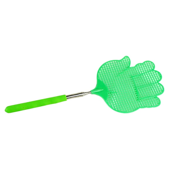 OCCOA Retractable Stainless Steel Fly Swatter, 29.5 Inch Telescopic Fly Swatter with Non Slip Handle, Heavy Duty Manual Fly Swatter for Home Kitchen Camping ,Green
