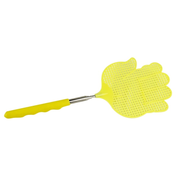 OCCOA Retractable Stainless Steel Fly Swatter, 29.5 Inch Telescopic Fly Swatter with Non Slip Handle, Heavy Duty Manual Fly Swatter for Home Kitchen Camping ,Yellow
