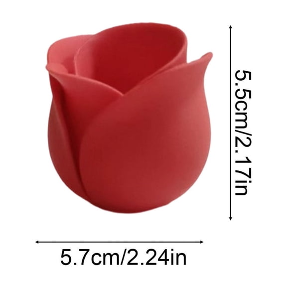 OCCOA Rose Shaped 3D Printed Flower Pot for Succulents and Small Plants, 2.2 Inch Eco Friendly PLA Planter for Indoor Windowsill and Desk Decor, Red