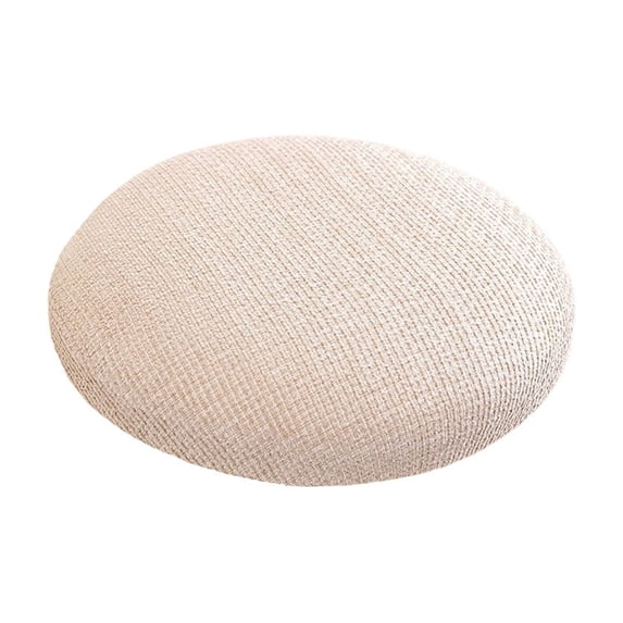 OCCOA Round Linen Bar Stool Cover Elastic Textured Slipcover, Swivel Rolling Stool Seat Cushion, Washable Chair Protector, B