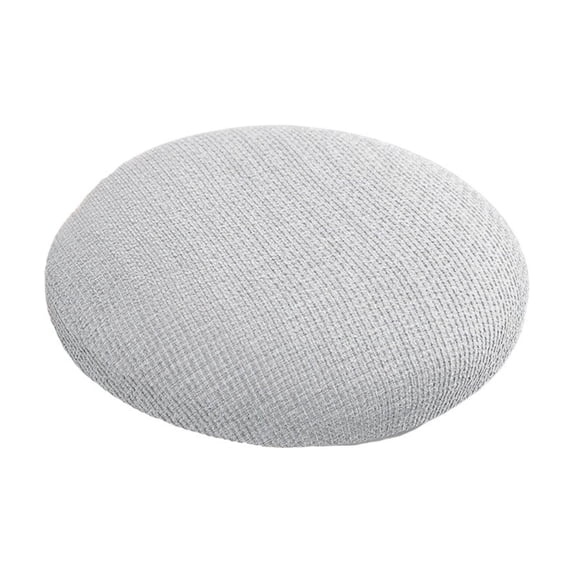 OCCOA Round Linen Bar Stool Cover Elastic Textured Slipcover, Swivel Rolling Stool Seat Cushion, Washable Chair Protector, C