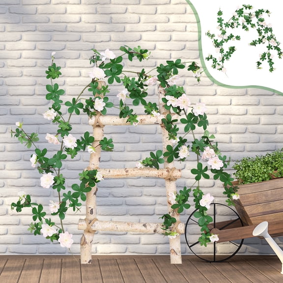 OCCOA Simulation Rose Vines 70.8in, Artificial Flower Garland with Plastic Rattan, Fake Climbing Roses for Wedding Wall Decor, Faux Floral Vine,Pink