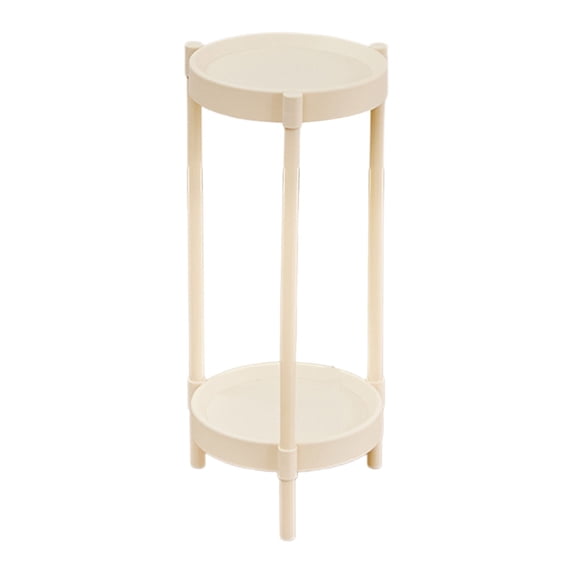 OCCOA Small Round Side Table for Living Room Bedroom, Strength Plastic Corner Table, Modern Sofa Tea Table ,White