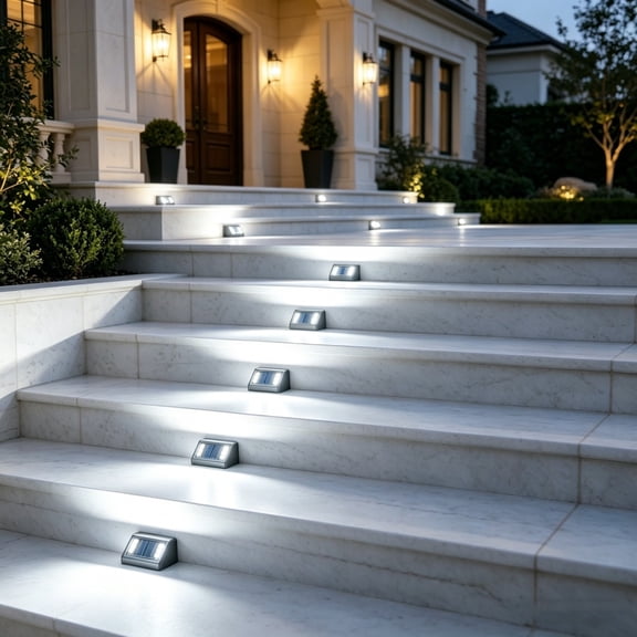 OCCOA Solar Powered Stair Step Lights with 2 Color Options for Outdoor Walkway, 3 Inch Rainproof Step Light for Patio Garden Yard and Pathway, B