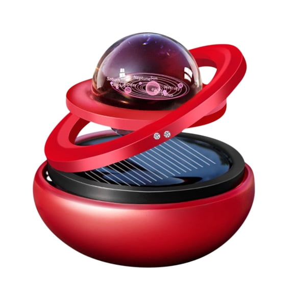 OCCOA Solar Rotating Car Air Freshener, Double Ring Solar Energy Car Dashboard Decoration Perfume Holder, Rotating Aromatherapy Diffuser Ornament for Car Home, Car Accessories,A