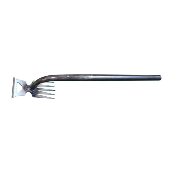 OCCOA Stainless Steel Weeding Tool with 5 and 6 Prong Design, Handheld Weed Puller for Garden Planting and Flower Care, Rustproof, A