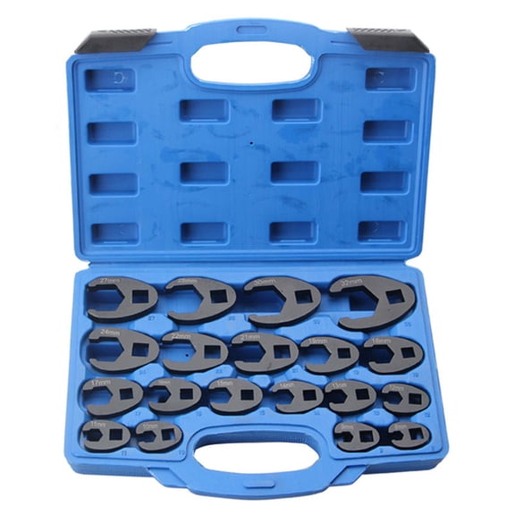 OCCOA Tap Foot Key Set Open Wrench Head 15/19PCS, Fuel Line Hydraulic Automotive Repair Tool, Double Drive Ratchet Wrench Set, B