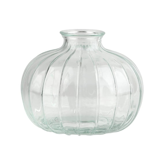 OCCOA Thanksgiving Transparent Glass Vase Halloween Pumpkin Vase Hydroponic Ornament for Fresh Flowers Dried Branches Table Centerpiece Home Decor Gift, Clear