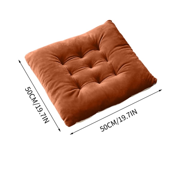 OCCOA Thick Short Plush Seat Cushion for Office Chair and Stool, 20x20 Inch Comfortable Butt Cushion with Non Slip Bottom, Machine Washable, Coffee