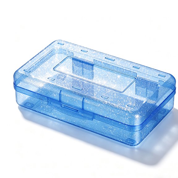 OCCOA Transparent Plastic Pencil Box Large-capacity Storage Case, Multi-functional Stationery Box for Sketching Art, Durable Clear Organizer, Light Blue
