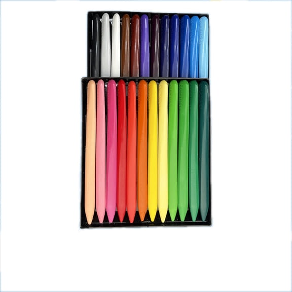 OCCOA Triangular Plastic Crayon 24 Colors Washable Non-Dirty, Safe Painting Brush Graffiti Pen, Art Supplies Gift, Multicolor