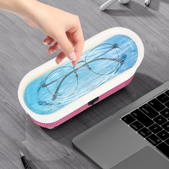OCCOA Ultrasonic Cleaner for Jewelry, Eyeglasses, Watch & Brushes, Portable Design, Fast Clean for Ring, Earring, Bracelet & Necklace,Pink