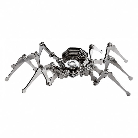 OCCOA Vintage Steampunk Spider Desk Clock Articulated Movable Limbs Metal Arachnid Figurine Timepiece Ornament for Office Study Shelf Table Decor Gift, Multicolor