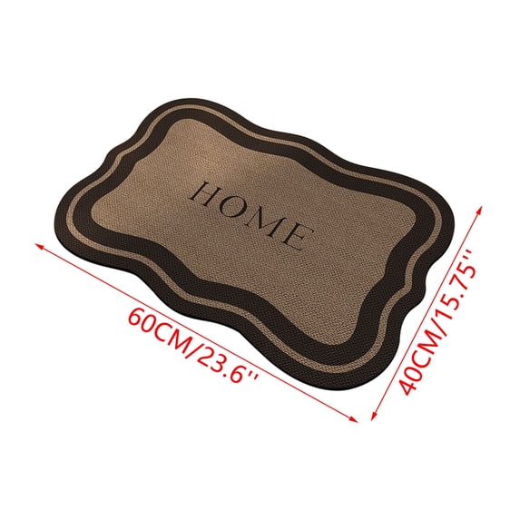 OCCOA Wavy Edges Diatomaceous Earth Bath Mat, Quick Absorb Non-Slip Shower Rug, Soft Neutral Brown Entry Mat for Bathroom Floor Holiday Home, Multicolor