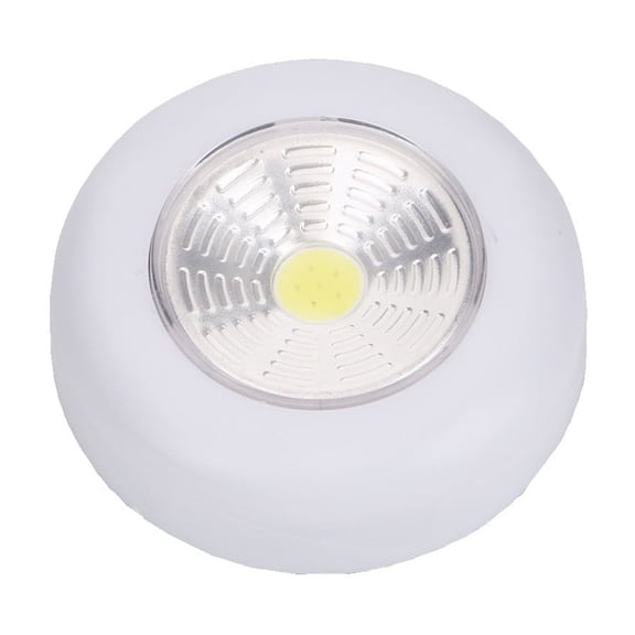 OCCOA Wireless LED Disc Light Under Cabinet Lighting Lamp, Battery Operated Stick On Closet Night Light, 60 Brightness Portable Push Light, White