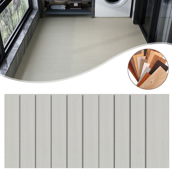 OCCOKO 10 Pack Peel and Stick Floor Tiles Wood Effect Vinyl Flooring 1.5mm Thick Adhesive Planks Waterproof Removable Self Adhesive Flooring for Kitchen Bathroom Living Room Rental Home DIY, E