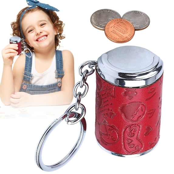 OCCOKO 2-in-1 Metal Coin Storage Keychain, Portable US Quarter/Dime Holder with Click Action, Pocket Change Organizer Alloy Key Ring for Daily Use, D