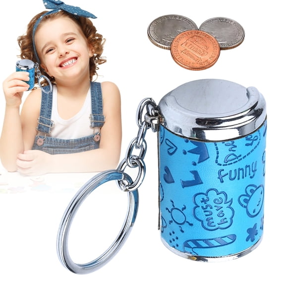 OCCOKO 2-in-1 Metal Coin Storage Keychain, Portable US Quarter/Dime Holder with Click Action, Pocket Change Organizer Alloy Key Ring for Daily Use, E