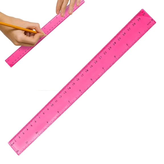 OCCOKO Centimeter Inch Scale Ruler. Plastic Ruler Small Ruler For Measuring Suitable For Studentss And Suitable For Artists Designers And Students Etc, Hot Pink