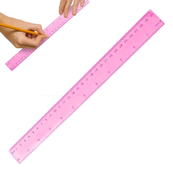 OCCOKO Centimeter Inch Scale Ruler. Plastic Ruler Small Ruler For Measuring Suitable For Studentss And Suitable For Artists Designers And Students Etc, Pink