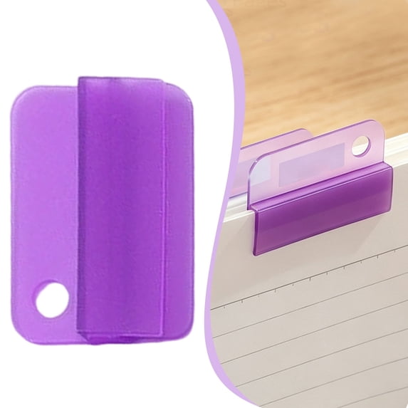 OCCOKO Colored PP Plastic Index Page Clips Removable Index Tabs Dividers Loose Notebook Page Markers Reusable File Index Clips Bookmarks For Students Document Classification, Purple
