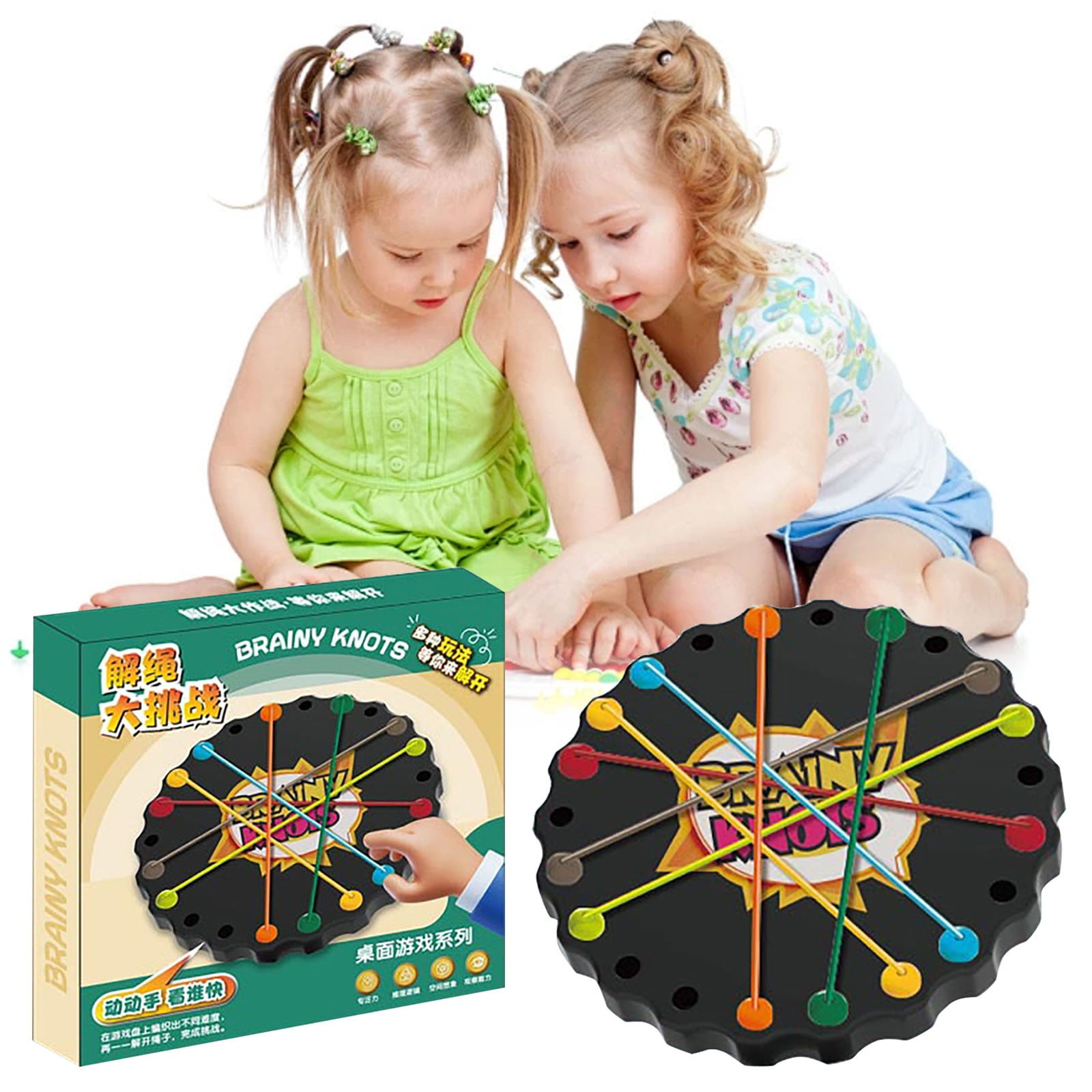 Gioco Brainy Knots, Puzzle Con Corde Attorcigliate, 10 Pezzi Colorati, Per Sfide Logiche E Divertimento In Famiglia