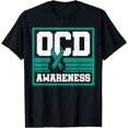 thumbnail image 1 of OCD Awareness Teal Ribbon Compulsive Behavior Addiction, Tics T-Shirt mens t onhirt men，black，women，misfits，journey ，boys, 1 of 4