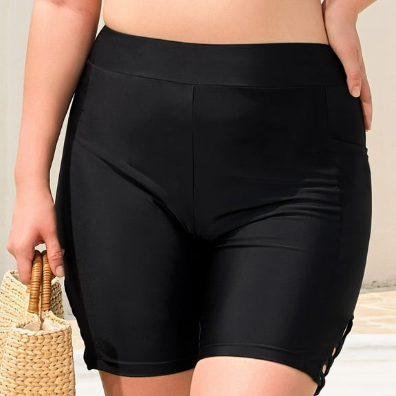 OCEAN BLUES High-Waisted Swim Board Shorts with Pocket Swimsuit Bathing Suit Bottoms Swim Shorts for Women Size M