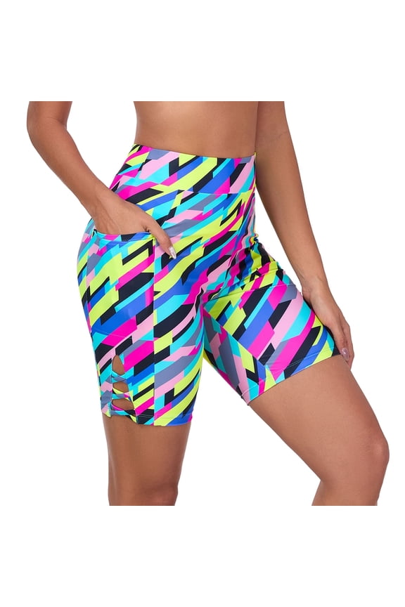 High-Waisted Swim Board Shorts with Pocket Swimsuit Bottoms Swim Shorts for Women Plus Size XL