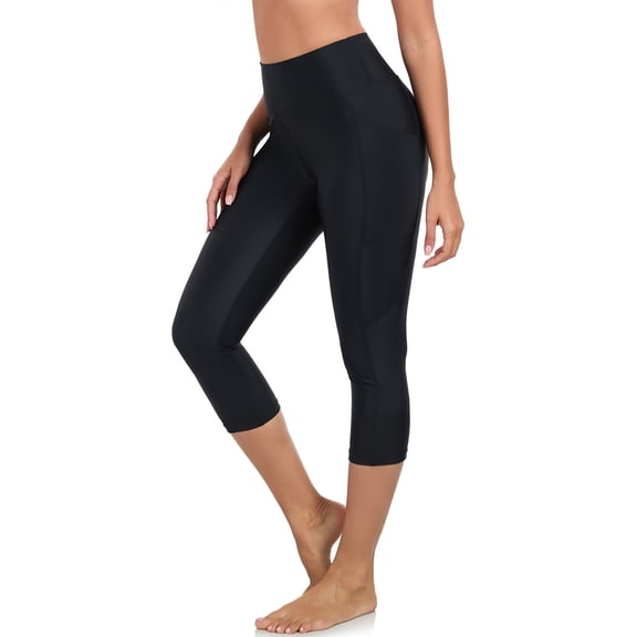 OCEAN BLUES Women's 20" High Waisted Swim Pants Swim Leggings with Pockets Size M