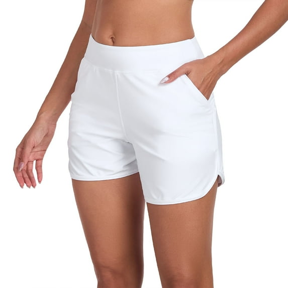 OCEAN BLUES Women's High-Waist Athletic Shorts for Women Workout Running Shorts Sporty Short Tummy Control Gym Shorts with Pockets Size 2XL