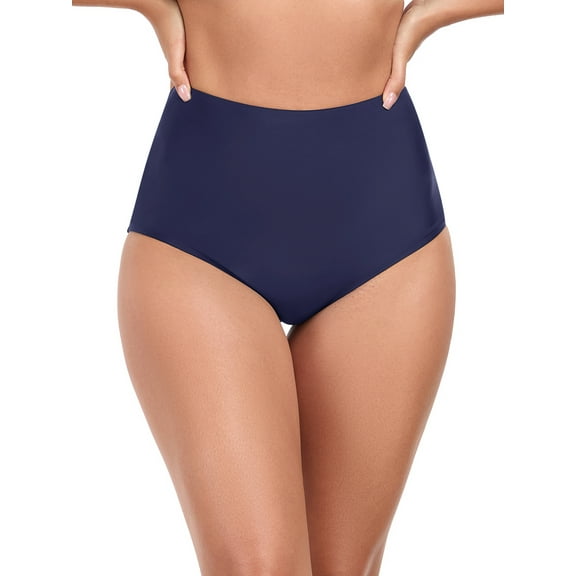OCEAN BLUES Women's High Waisted Bikini Bottom Bathing Suit Bottom Size L