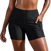 OCEAN BLUES Women’s High Waisted Swimming Causal Beach Board Shorts with Pockets