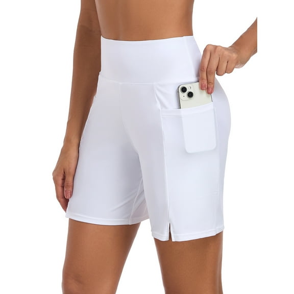 OCEAN BLUES Women’s High Waisted Swimming Causal Beach Board Shorts with Pockets