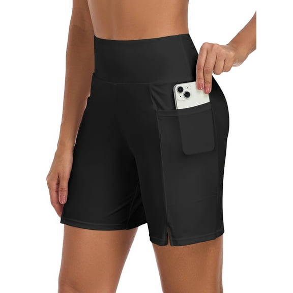 OCEAN BLUES Women’s High Waisted Swimming Causal Beach Board Shorts with Pockets