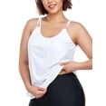 thumbnail image 1 of OCEAN BLUES Women's Plus Size Tankinis Long Torso Swimwear Top Only Loose Fit Blouson Tankini Top White Bathing Suit Size 5XL, 1 of 9