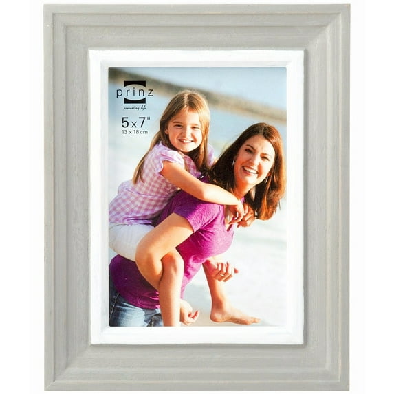 OCEAN BREEZE Gray w White Stain Wood Frame by Prinz - 5x7